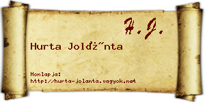 Hurta Jolánta névjegykártya